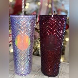 Starbucks Holiday 2022 Jewel Tumbler Venti 24oz SET Of 2 Limited Edition NWT